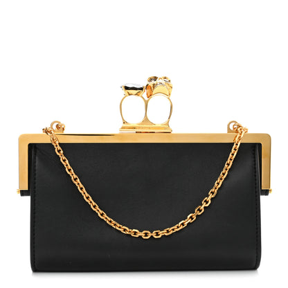 Alexander McQueen Nappa Skull Knuckle Wallet On Chain Black 1 of 10