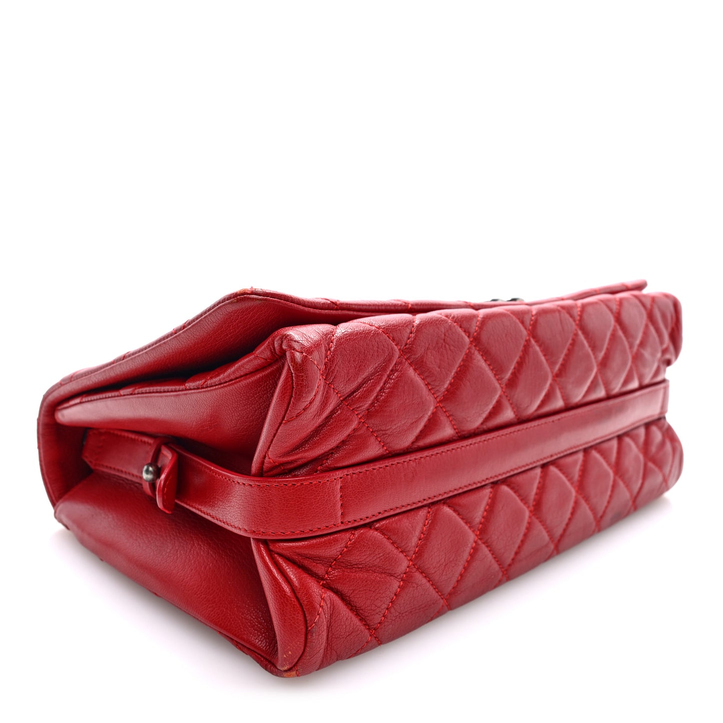 Goatskin Quilted Large City Rock Flap Red