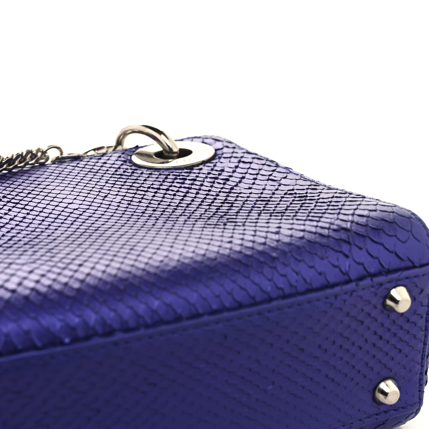 Christian Dior Metallic Snakeskin Mini Lady Dior Purple 13 of 13