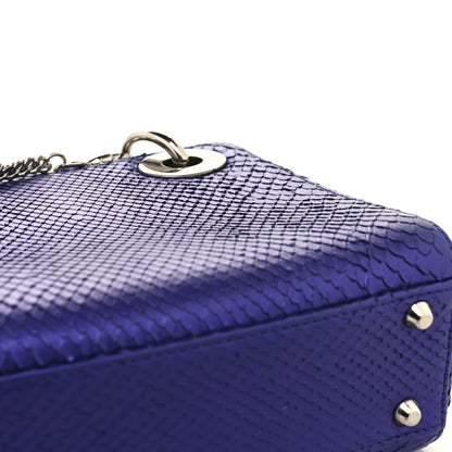 Christian Dior Metallic Snakeskin Mini Lady Dior Purple 13 of 13