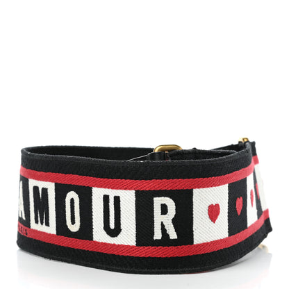 Christian Dior Canvas Embroidered Dioramour Shoulder Strap Black Red White 2 of 9