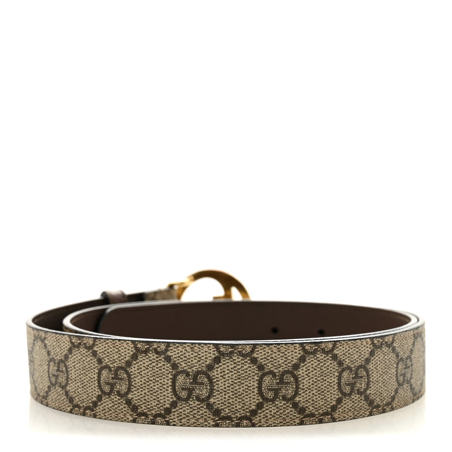 GG Supreme Monogram Textured Dollar Calfskin Blondie 30mm Belt 95 38 Beige Ebony New Acero
