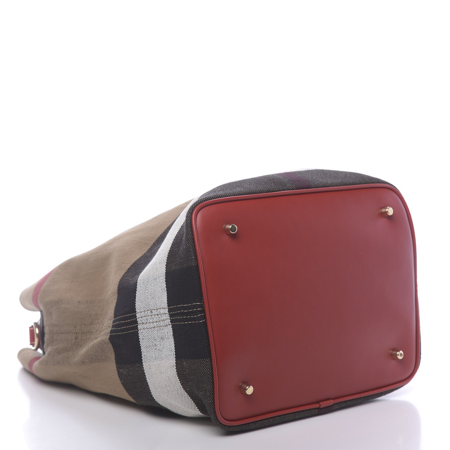 Burberry Canvas Mega Check Medium Ashby Hobo Cadmium Red 4 of 11