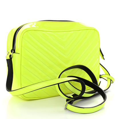 Saint Laurent Patent Calfskin Matelasse Monogram Lou Camera Bag Neon Yellow 3 of 12
