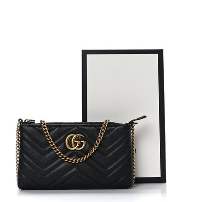 Gucci Calfskin Matelasse Mini GG Marmont Chain Bag Black 10 of 10