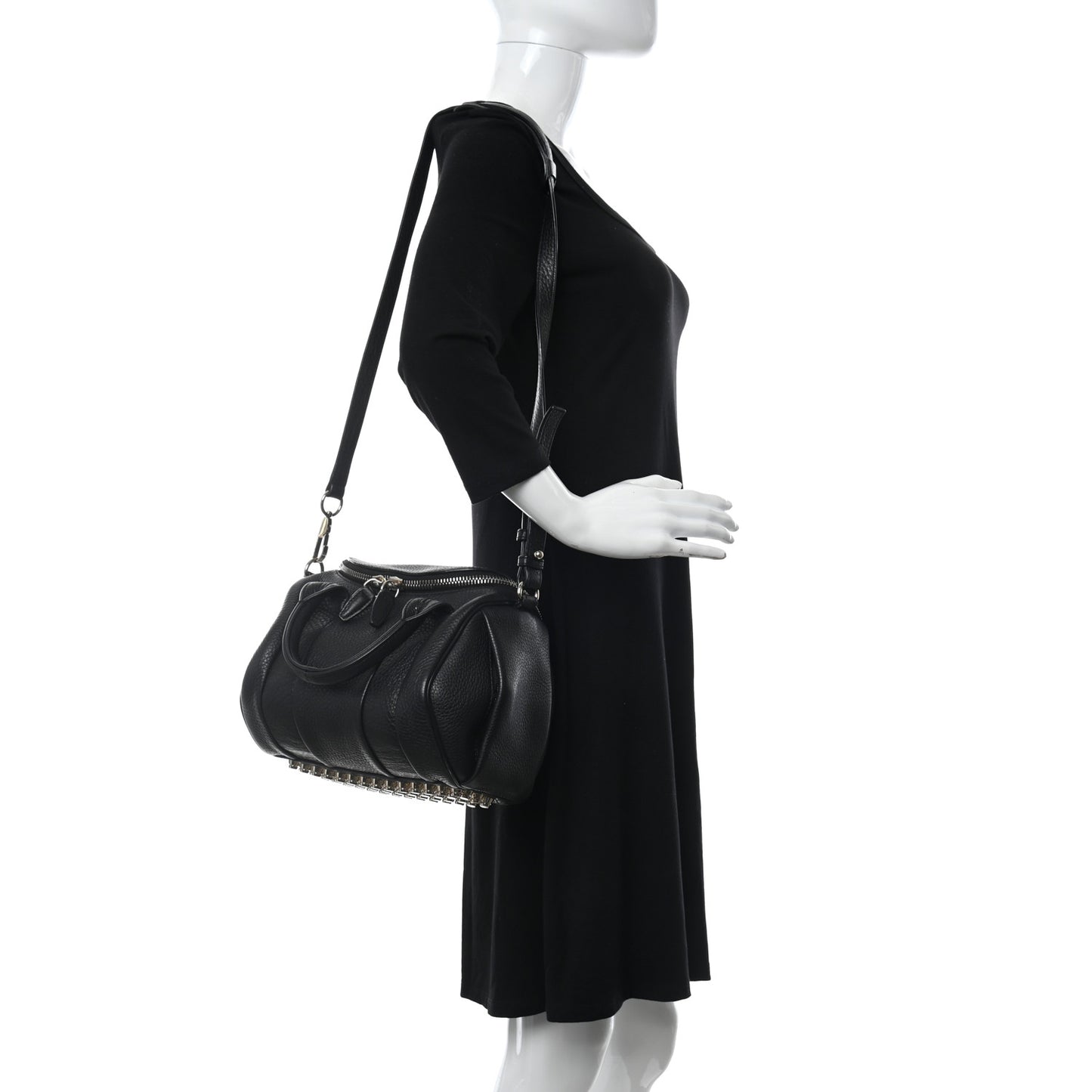 Pebbled Lambskin Mini Rockie Black Gold Hardware