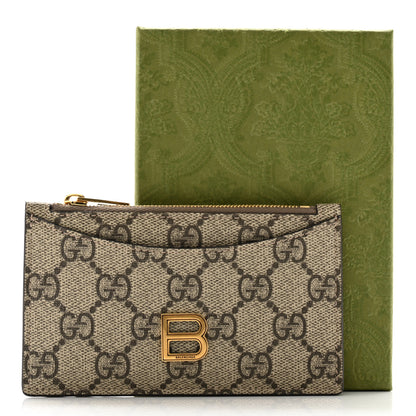 Gucci X BALENCIAGA GG Supreme Monogram Zip Card Case Beige Ebony 7 of 7