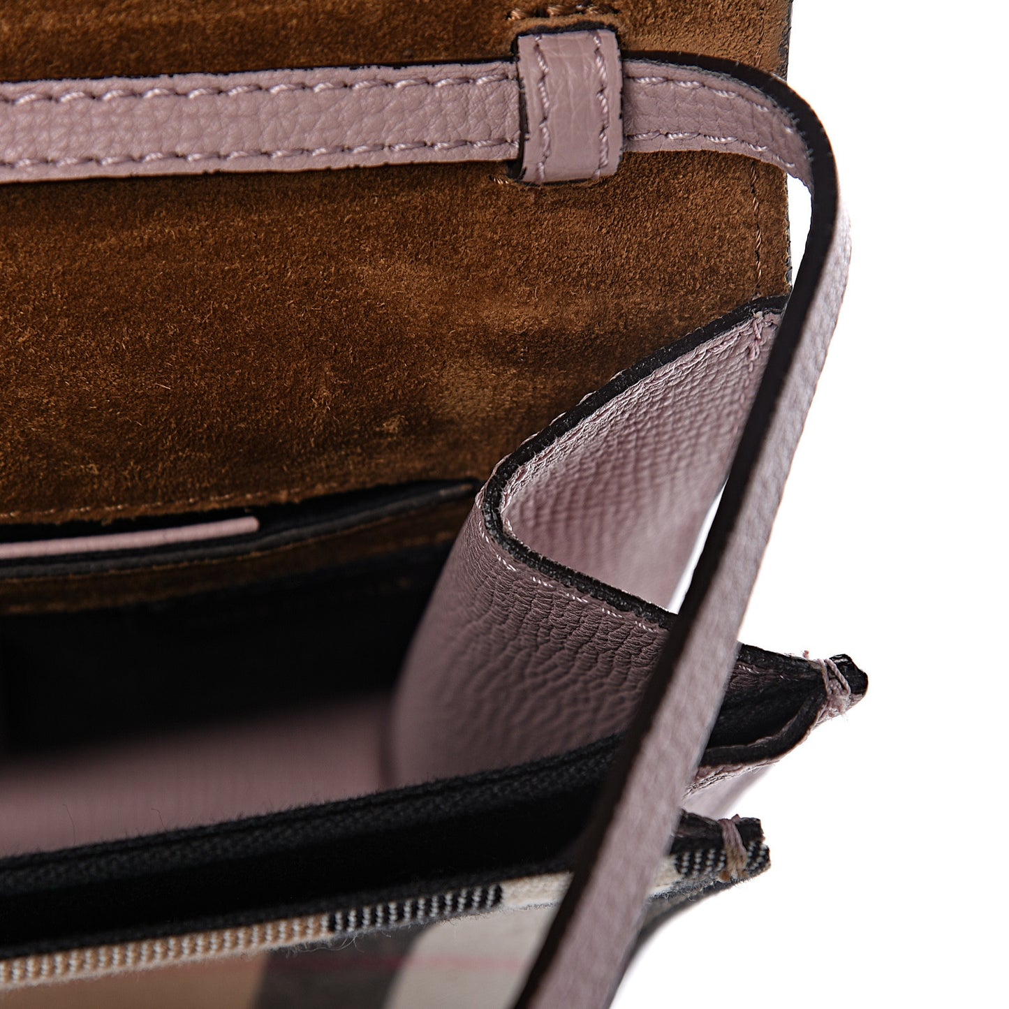 Derby Calfskin House Check Small Macken Crossbody Bag Pale Orchid