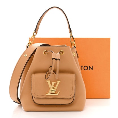 Louis Vuitton Calfskin Lockme Bucket MM Arizona Beige 10 of 10