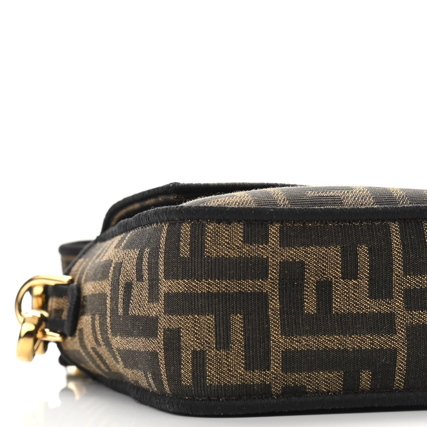 Fendi Fabric Jacquard FF 1974 Medium Baguette Tobacco Moro Black 8 of 9