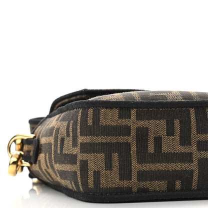 Fendi Fabric Jacquard FF 1974 Medium Baguette Tobacco Moro Black 8 of 9
