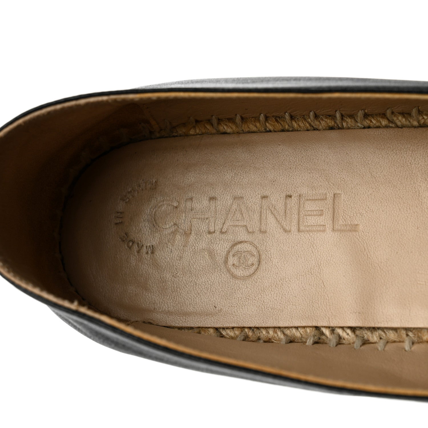 Chanel Lambskin CC Espadrilles 38 Black 6 of 10