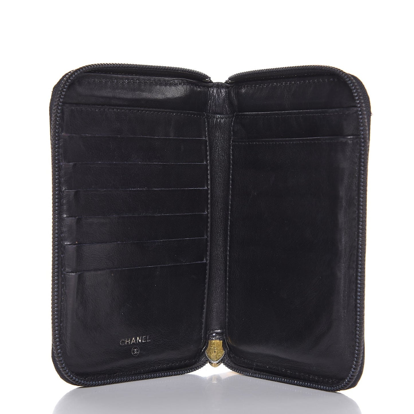 Caviar Timeless CC Zip Around Organizer Wallet Black