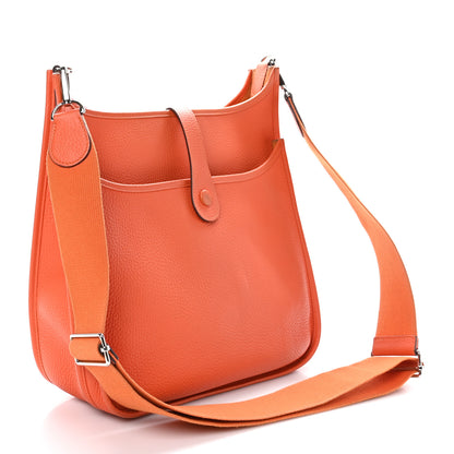 Hermes Taurillon Clemence Evelyne III GM Orange 3 of 11