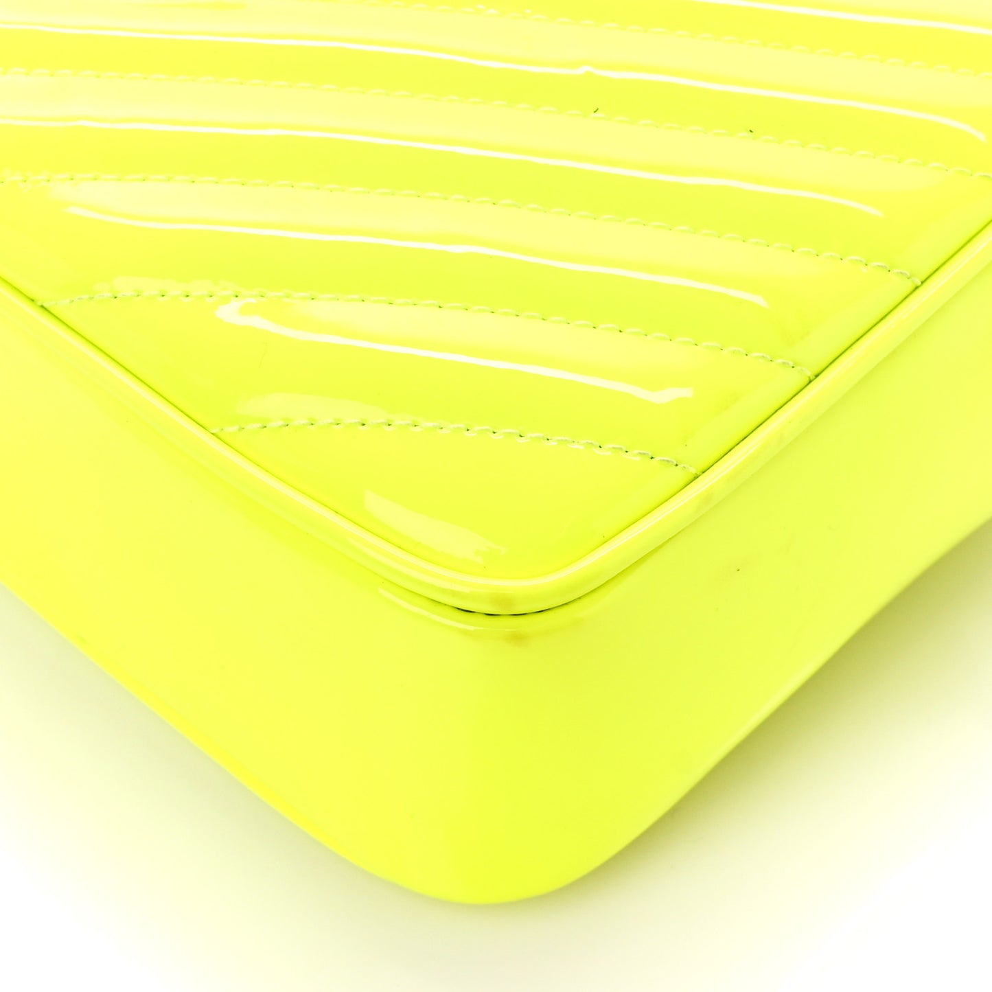 Patent Calfskin Matelasse Monogram Lou Camera Bag Neon Yellow