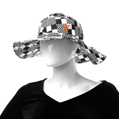 Louis Vuitton Fabric Damier Printed LV Hat 60 Black White 2 of 6