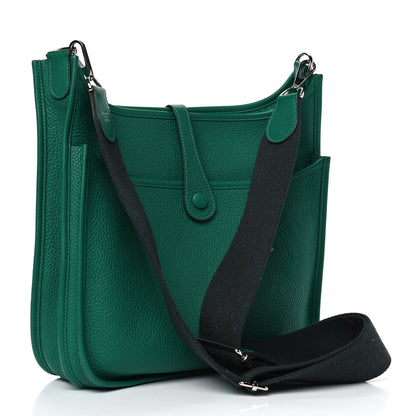 Hermes Taurillon Clemence Evelyne III PM Vert Vertigo Vert Fonce 2 of 4