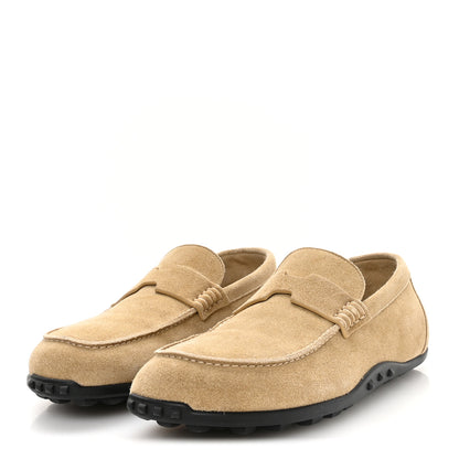 Hermes Suede Calfskin Mens Lazy Loafers 40 Beige Sable 4 of 9