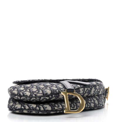 Christian Dior Oblique Saddle Bag Blue 3 of 4
