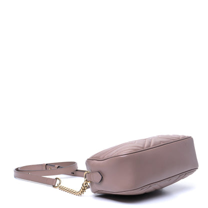 Gucci Calfskin Matelasse Small GG Marmont Chain Shoulder Bag Porcelain Rose 3 of 5
