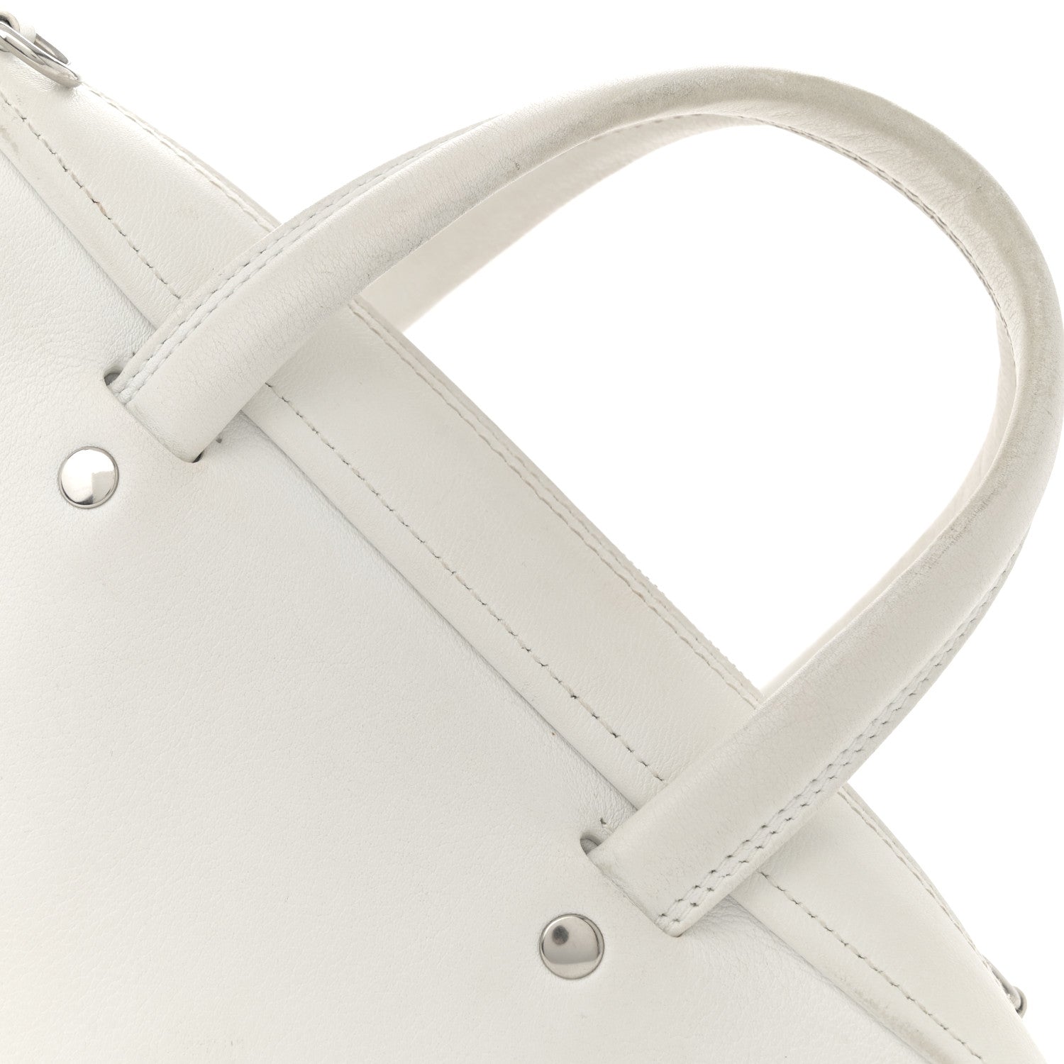 Balenciaga Calfskin XS Triangle Chain Duffle White 7 of 13