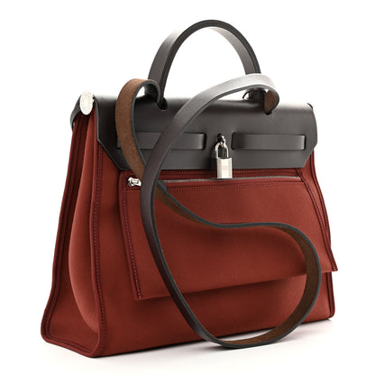 Hermes Vache Hunter Toile Herbag 31 PM Rouge H Ebene 4 of 12