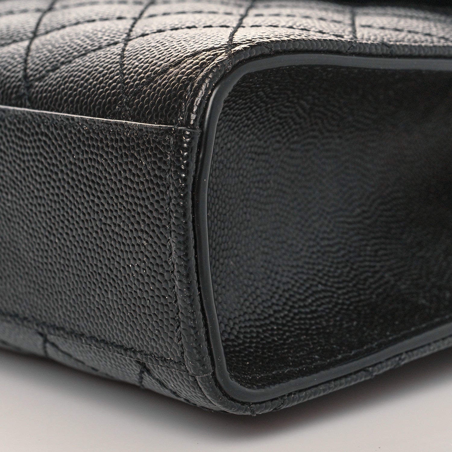Saint Laurent Grain De Poudre Textured Mixed Matelasse Triquilt Medium Monogram Satchel Black 11 of 11