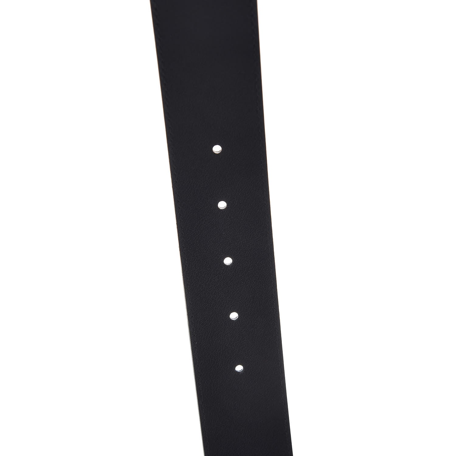 Gucci Textured Dollar Calfskin Nickel Double G 40mm Belt 80 32 Black 5 of 7