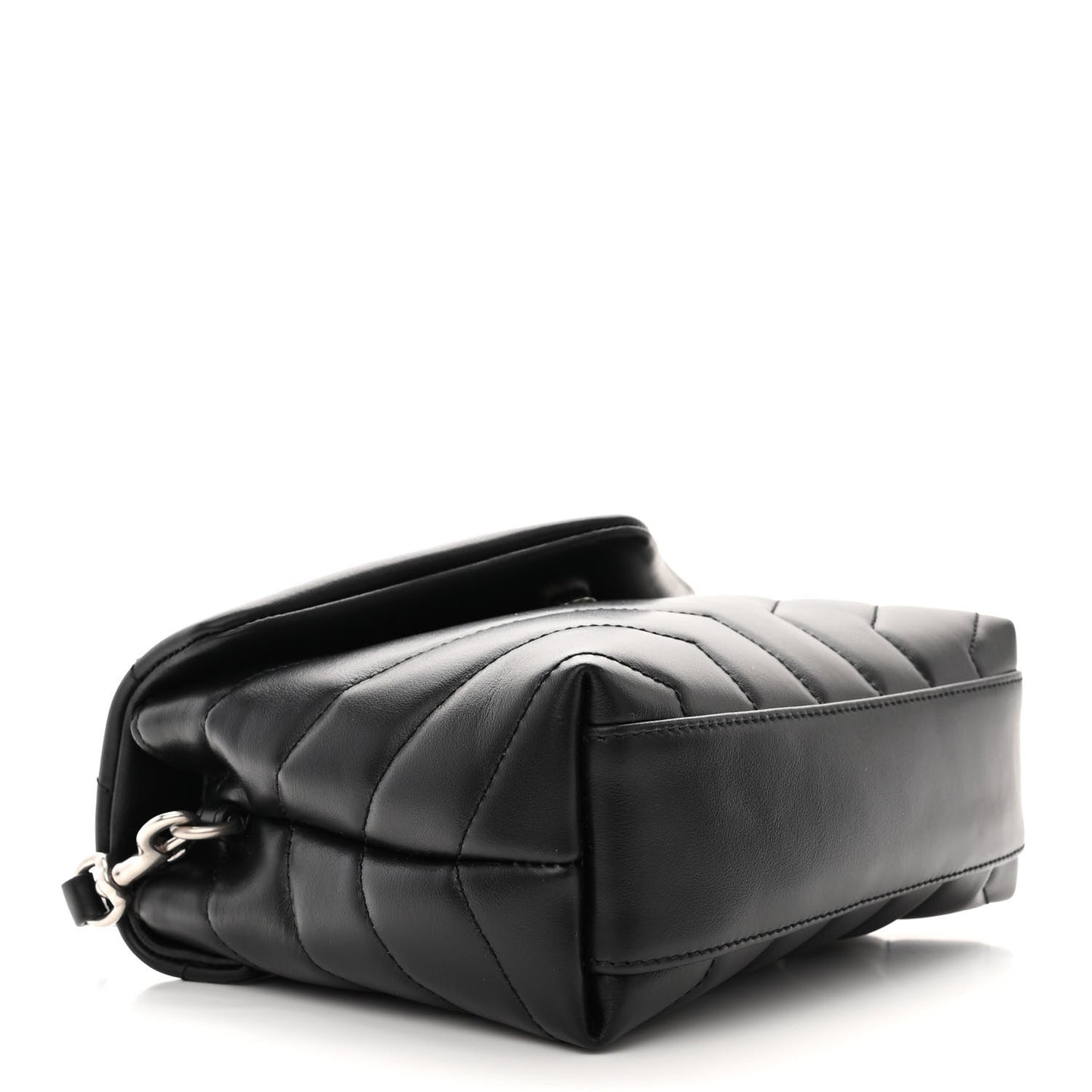 Calfskin Y Quilted Monogram Toy Loulou Crossbody Bag Black