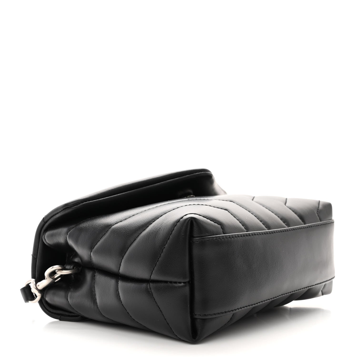 Saint Laurent Calfskin Y Quilted Monogram Toy Loulou Crossbody Bag Black 4 of 11