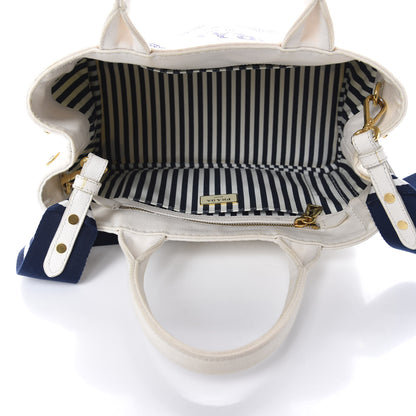 Prada Canapa Small Logo Tote Bianco Blue 5 of 10
