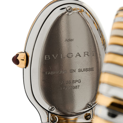 Bulgari Stainless Steel 18K Rose Gold Diamond Bezel 35mm Serpenti Tubogas Double Spiral Quartz Watch 4 of 5