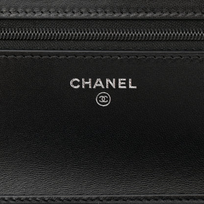 Chanel Lambskin Quilted Wallet On Chain WOC So Black 6 of 12
