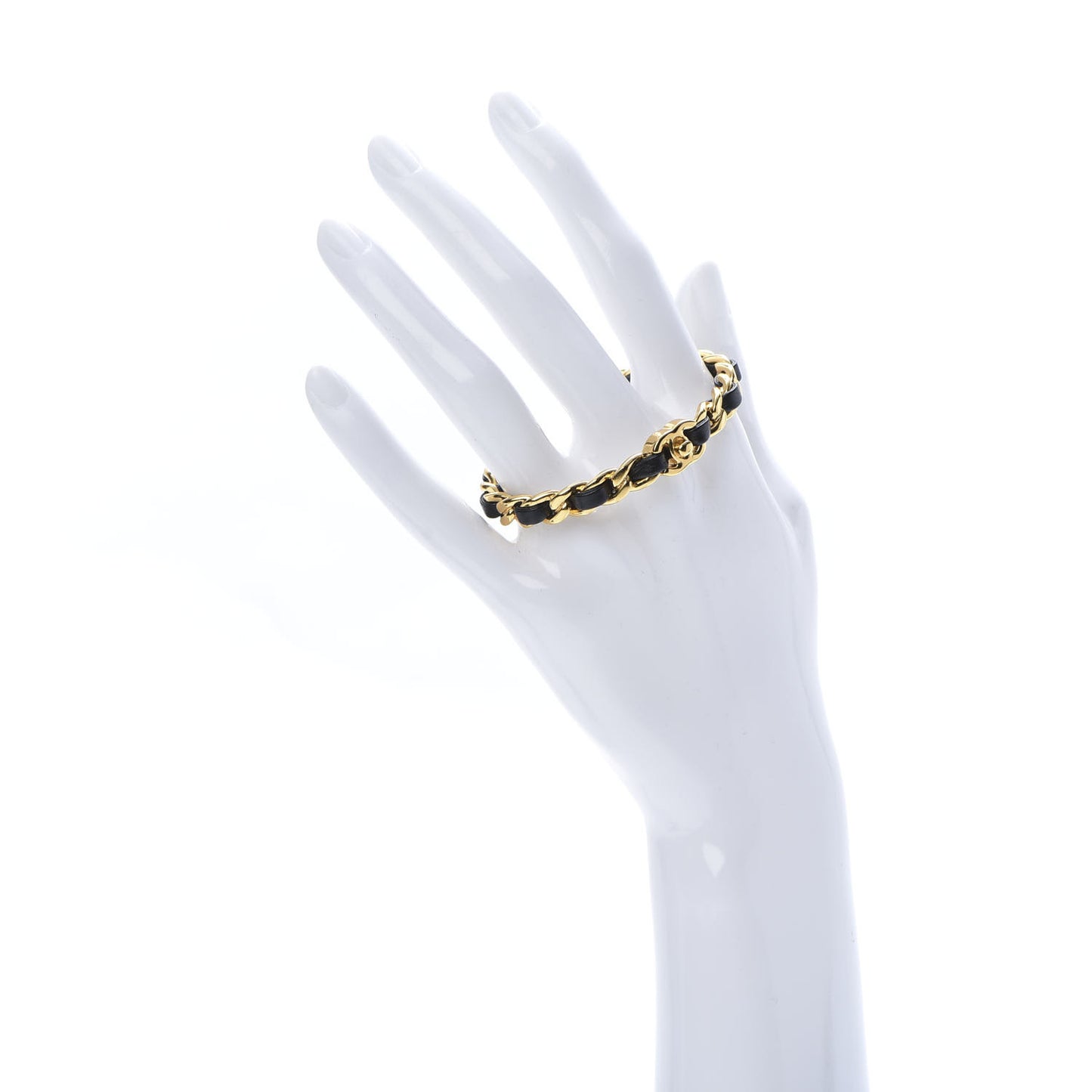 Lambskin More Is More Cuff Bracelet Black Gold