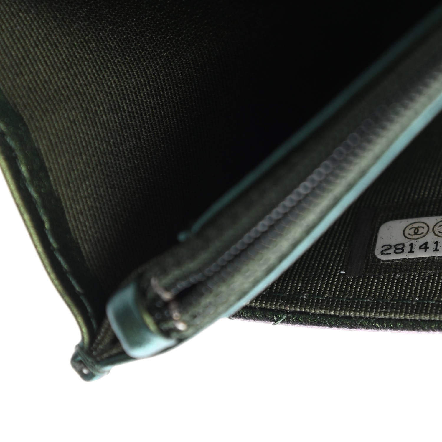 Chanel Metallic Aged Calfskin Quilted 2.55 Reissue Wallet on Chain WOC Green 8 of 11