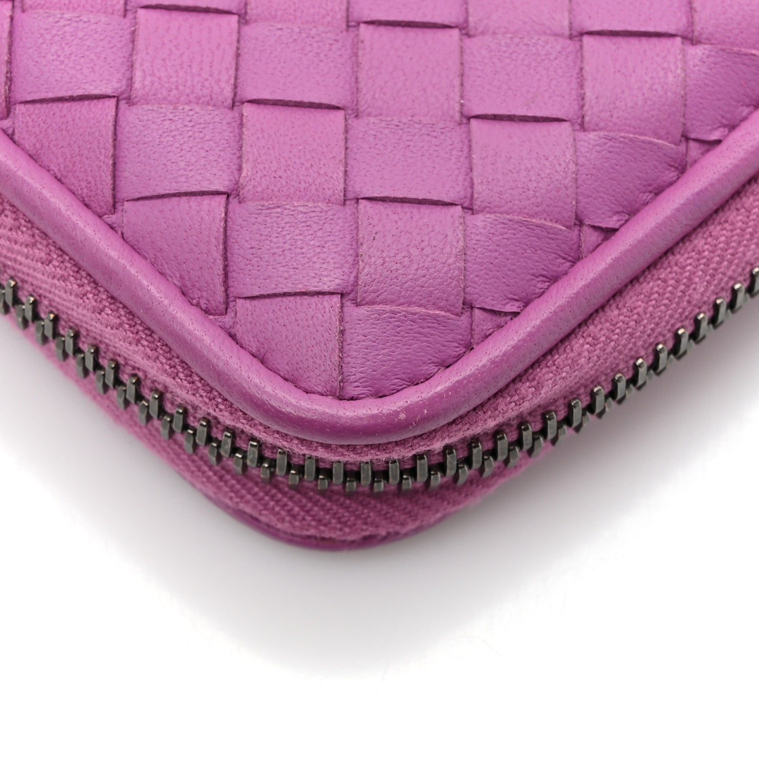 Bottega Veneta Nappa Intrecciato Zip Around Coin Purse Peony 9 of 9
