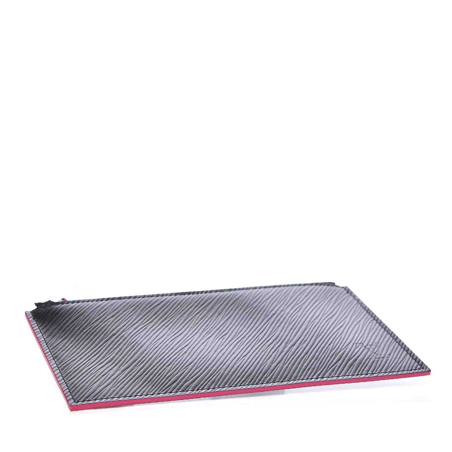 Epi Felicie Chain Wallet Zippered Insert Black Hot Pink