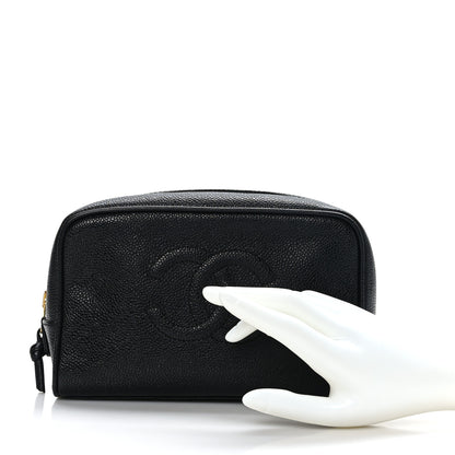 Chanel Caviar Timeless CC Cosmetic Pouch Bag Black 2 of 11
