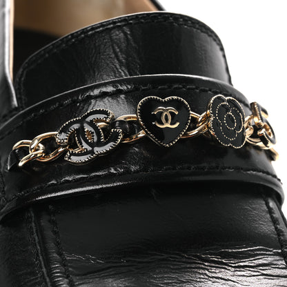Chanel Calfskin Enamel Charms Mocassin Loafers 39.5 Black 22 of 24
