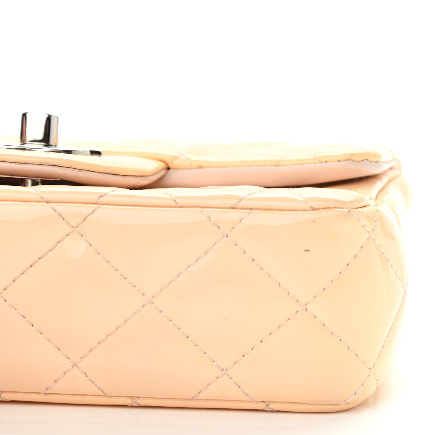 Patent Calfskin Quilted Extra Mini Flap Pink
