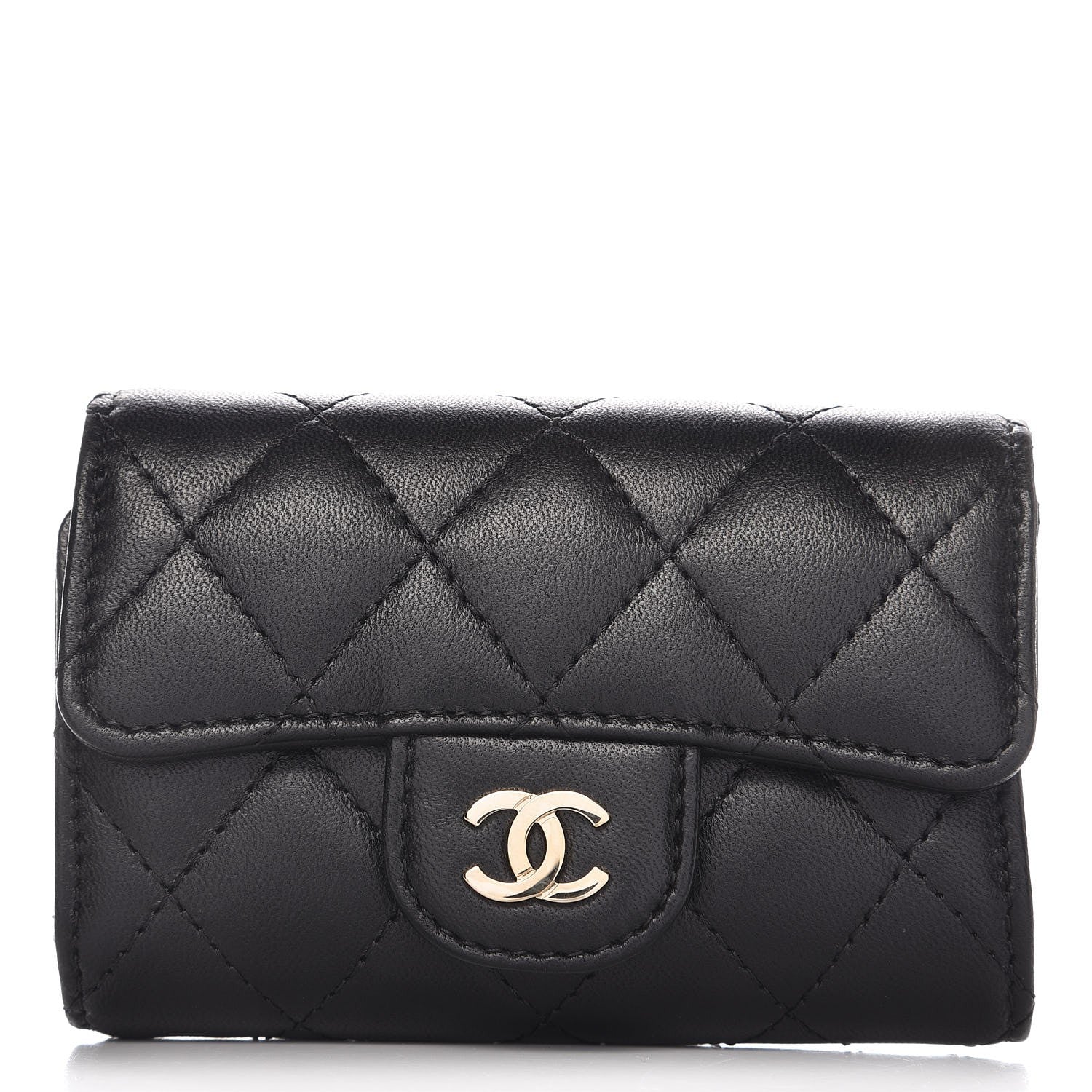 Chanel Lambskin Quilted 4 Key Holder Black 1 of 9