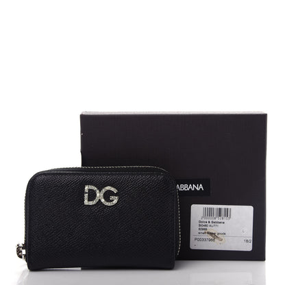 Dolce & Gabbana Dauphine Embellished Logo Zip Around Wallet Black 7 of 7