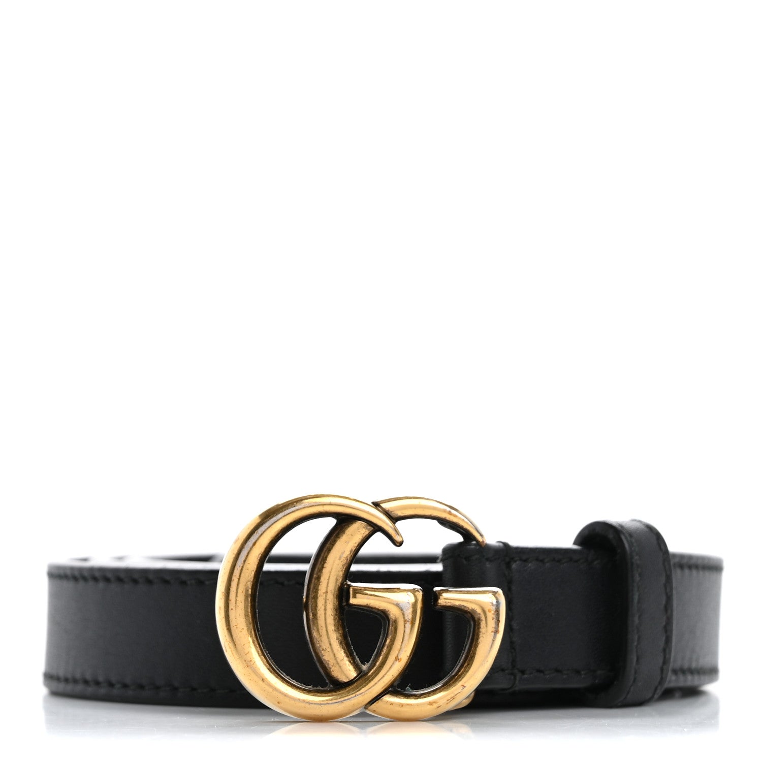 Gucci Calfskin Double G 20mm Belt 85 34 Black 1 of 8