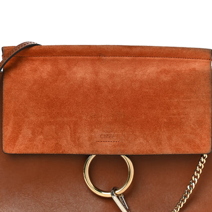 Chloe Suede Calfskin Medium Faye Shoulder Bag Tobacco 8 of 23