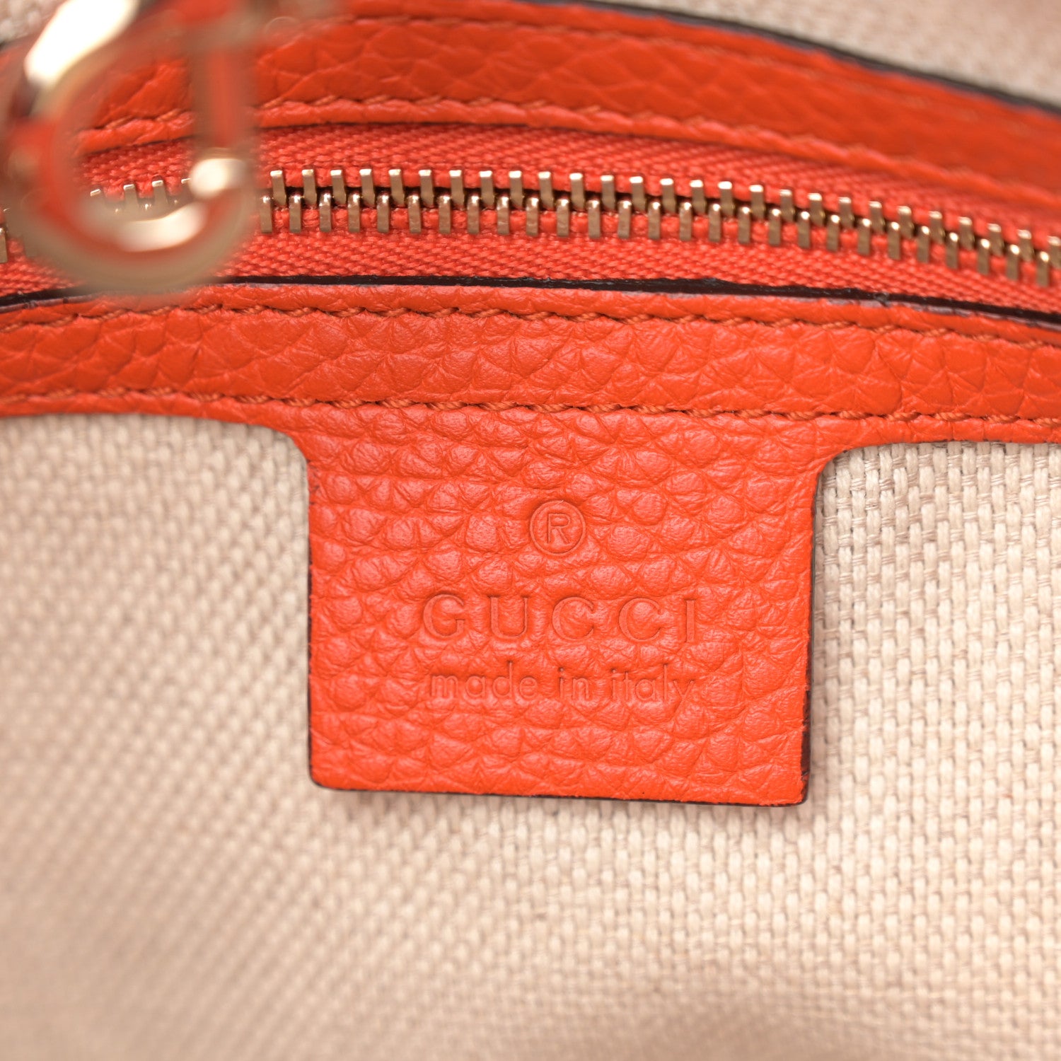 Gucci Pebbled Calfskin Medium Soho Chain Shoulder Bag Sun Orange 6 of 10