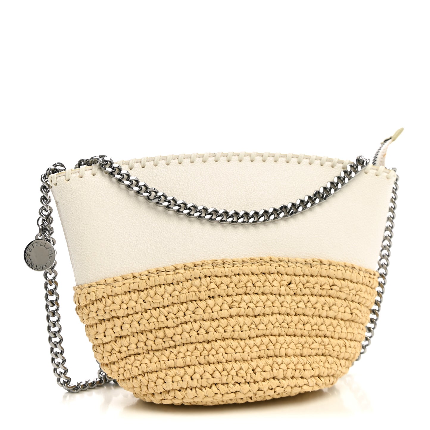 Shaggy Deer Raffia Mini Shoulder Bag White