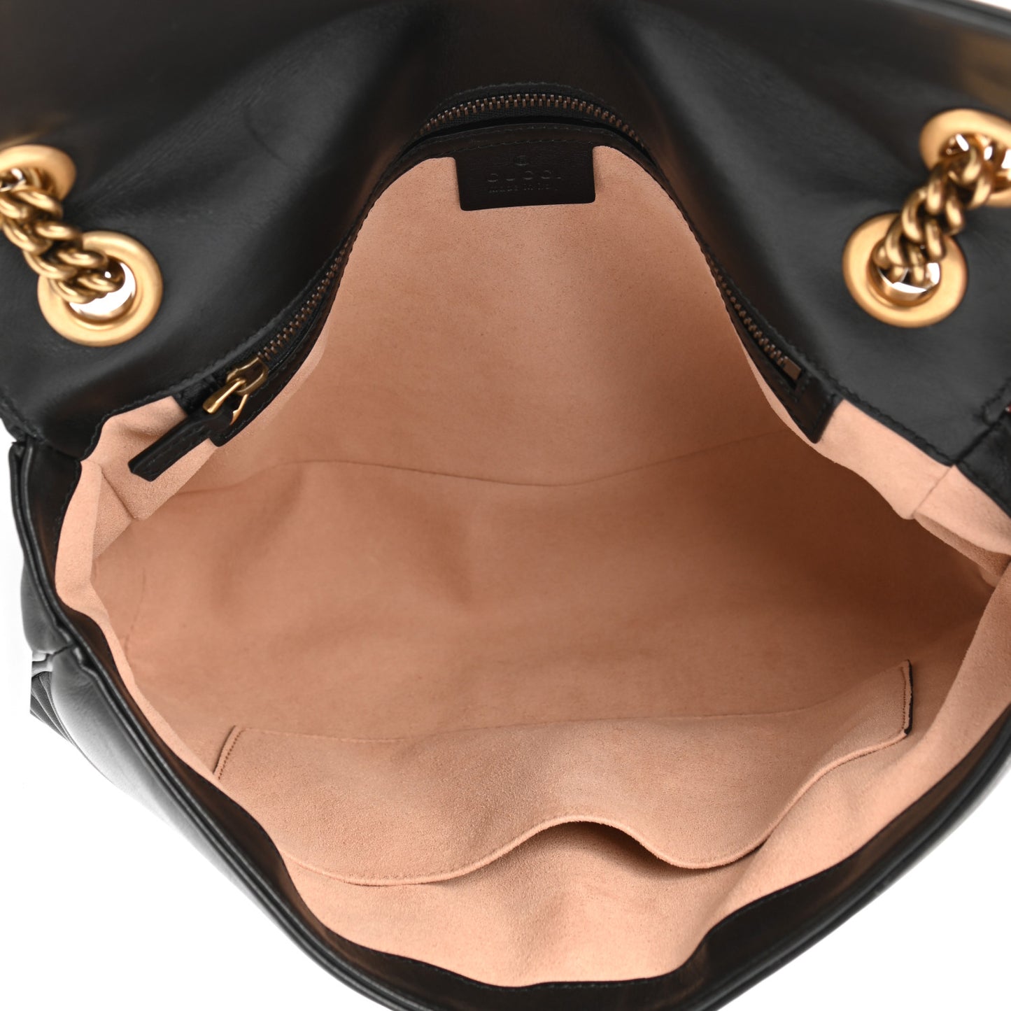 Calfskin Matelasse Medium GG Marmont Shoulder Bag Black
