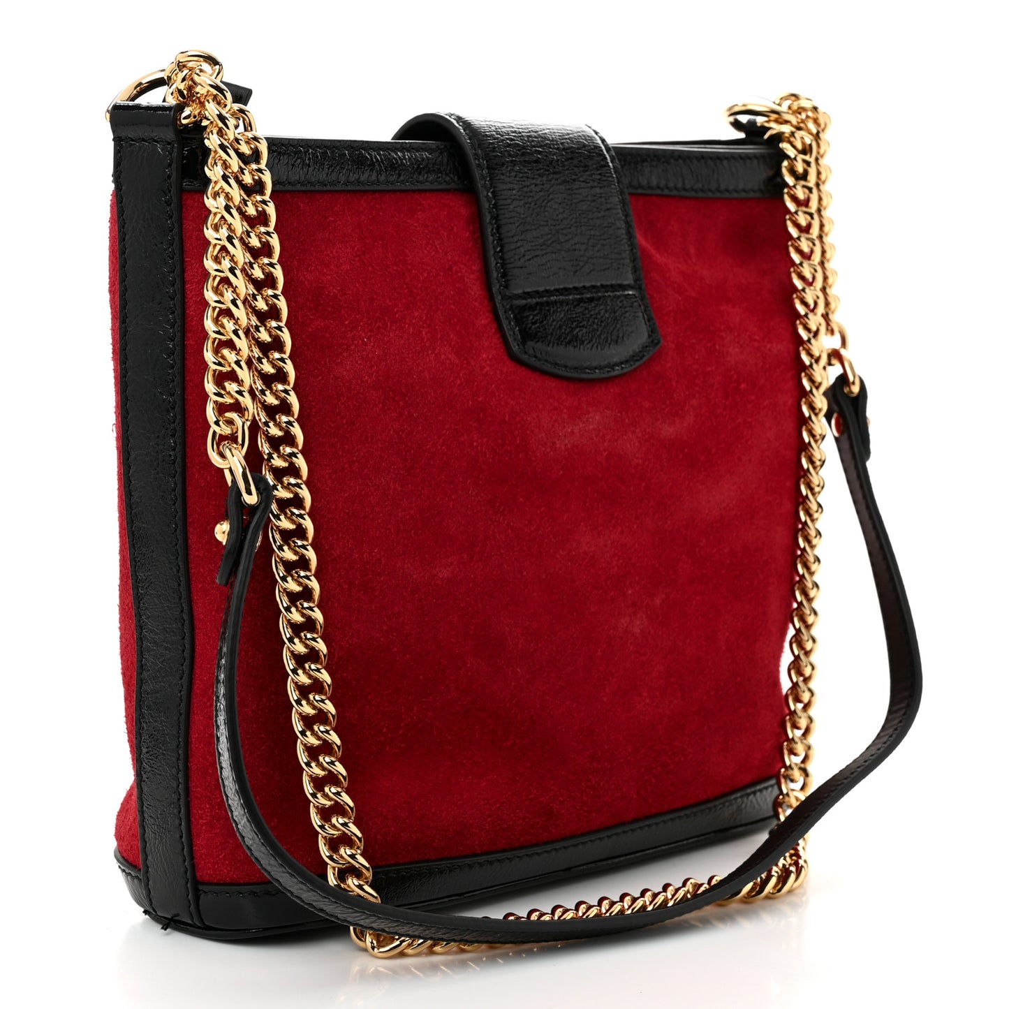 Suede Patent Medium Dionysus Bucket Bag Red
