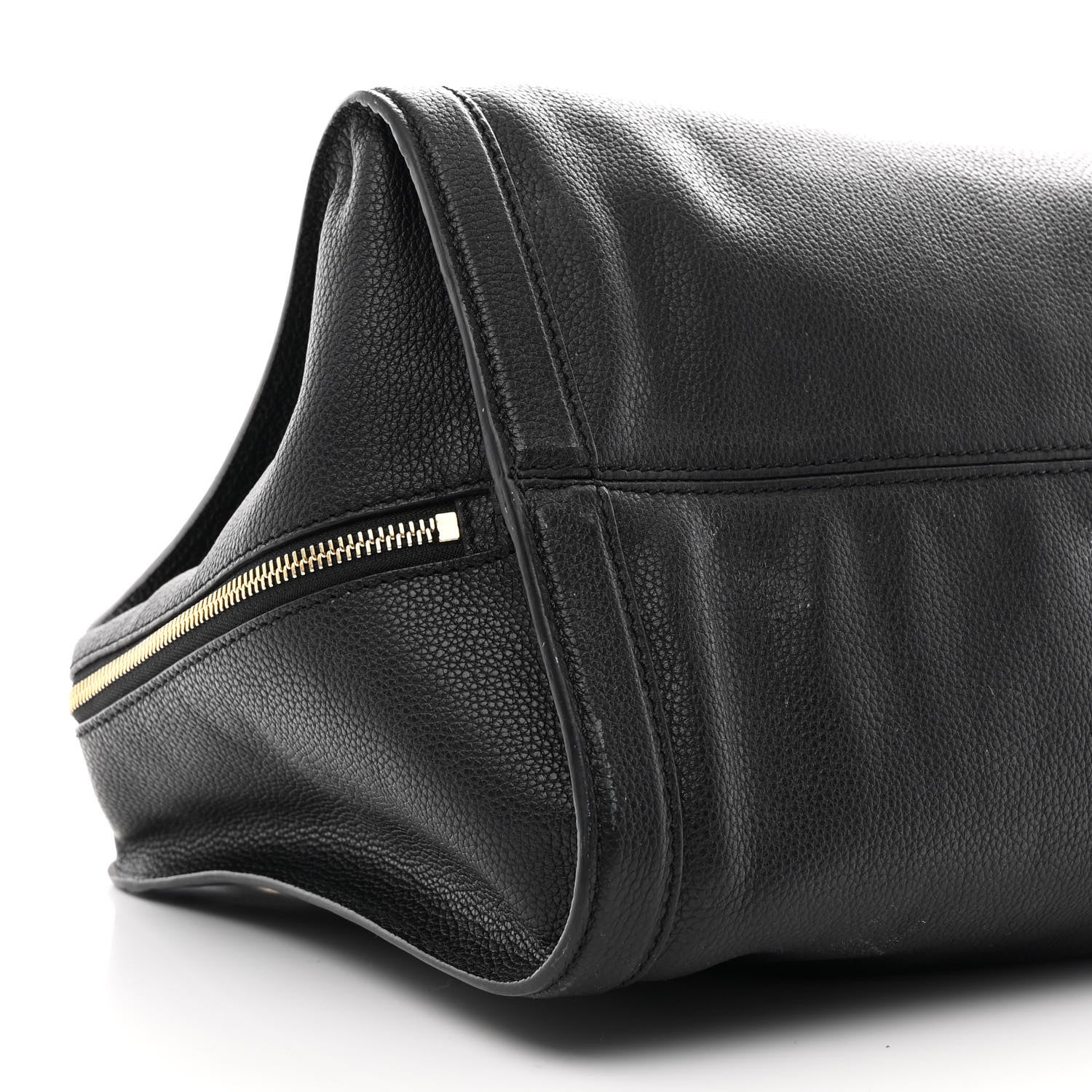 Alexander McQueen Pebbled Calfskin Large Skull Padlock Zip Around Tote Black 9 of 14