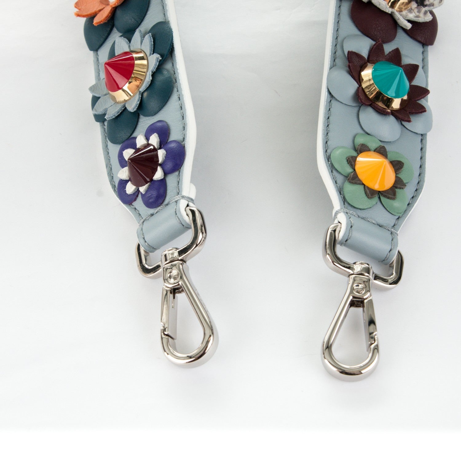 Fendi Vitello Dolce Flowerland Studded Strap You Polvere Black Multicolor 3 of 4